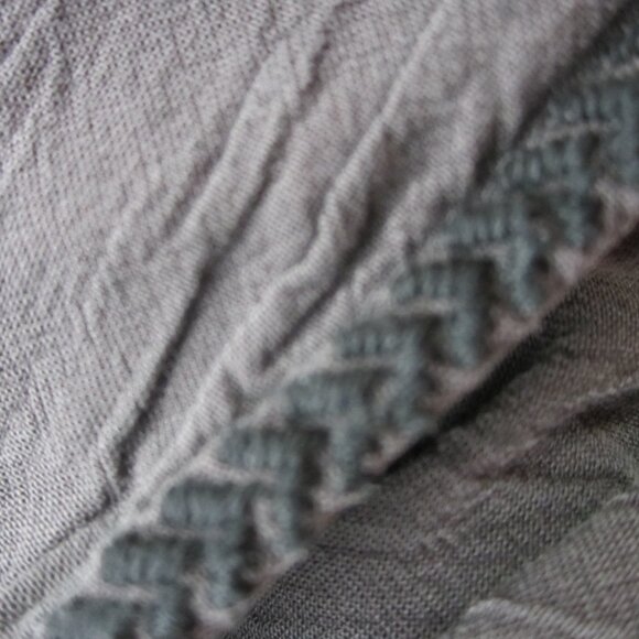 Lou and Grey  Womens S Tunic Shift Dress Sleeveless Tassels Gray Embroidered - Picture 10 of 11